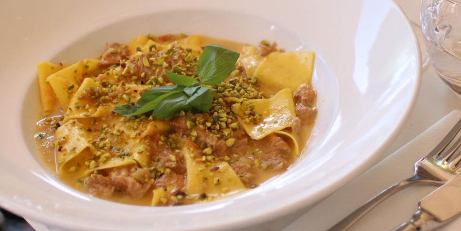 Pappardelle White bolognese and Parmesan